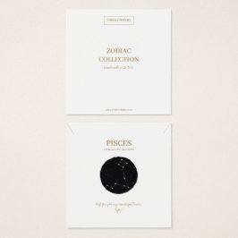 Zodiac Sign Pisces Jewelry Visning Card Fyrkantigt Visitkort