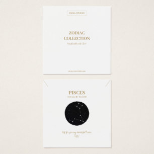 Zodiac Sign Pisces Jewelry Visning Card Fyrkantigt Visitkort