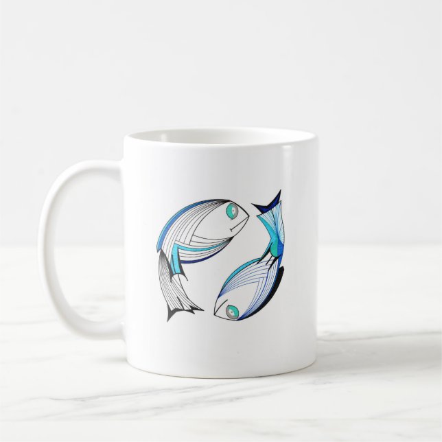 Zodiac Sign Pisces Kaffemugg (Vänster)