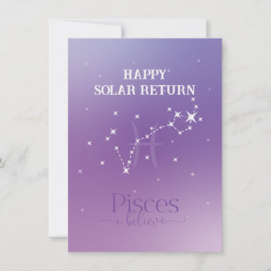 Zodiac Sign Pisces Lavender-platta kort