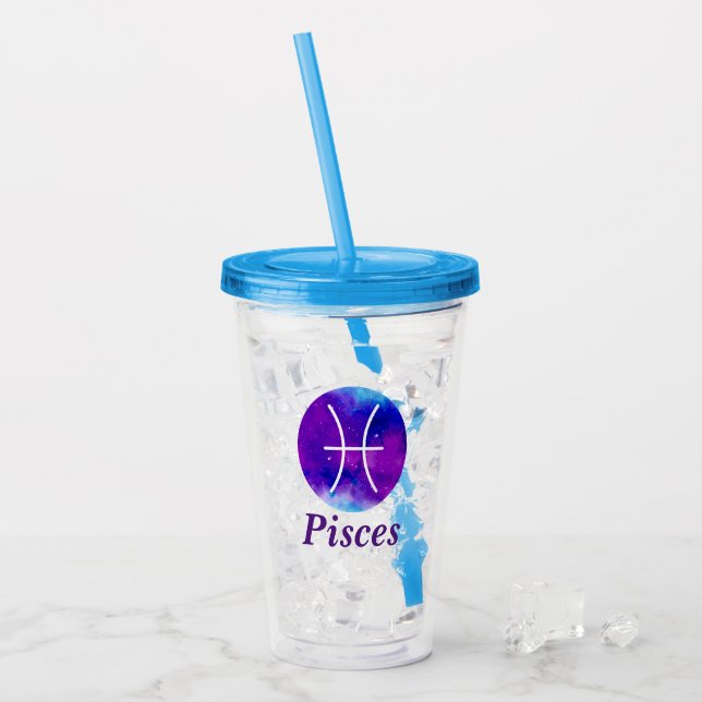 Zodiac Sign Pisces Space Nebula Take Away Mugg (Framsida Ice)