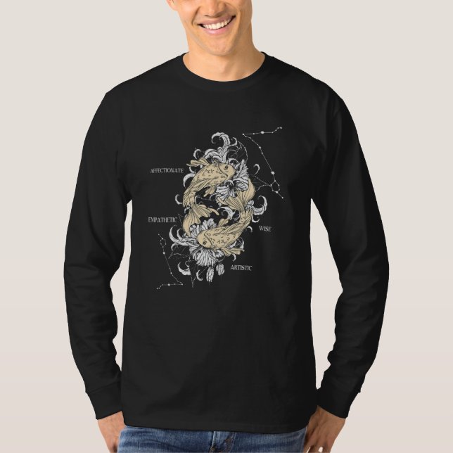 Zodiac sign Pisces T Shirt (Framsida)