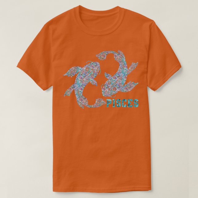 Zodiac Sign Pisces T Shirt (Design framsida)