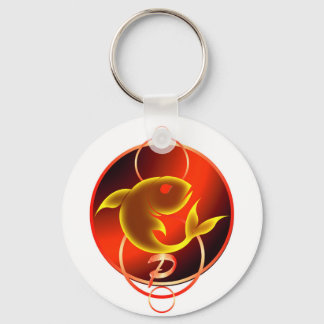 Zodiac Sign Red Pisces-design Nyckelring