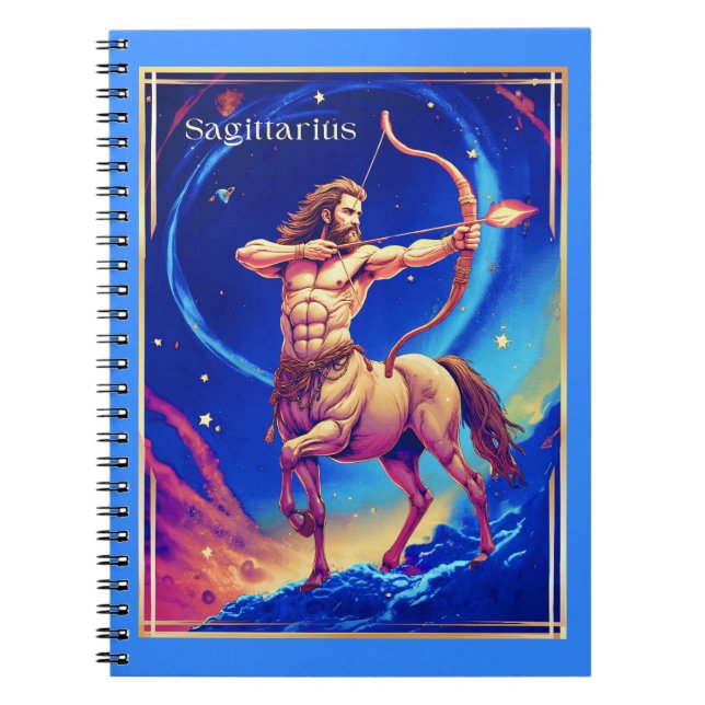 Zodiac Sign Sagittarius as the Celestial Archer Anteckningsbok (Framsidan)