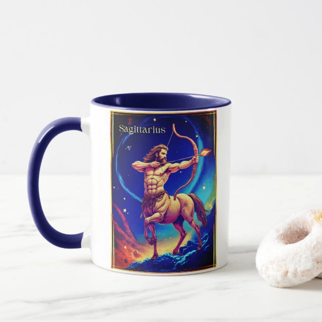  Zodiac Sign Sagittarius as the Celestial Archer Mugg (Med munk)