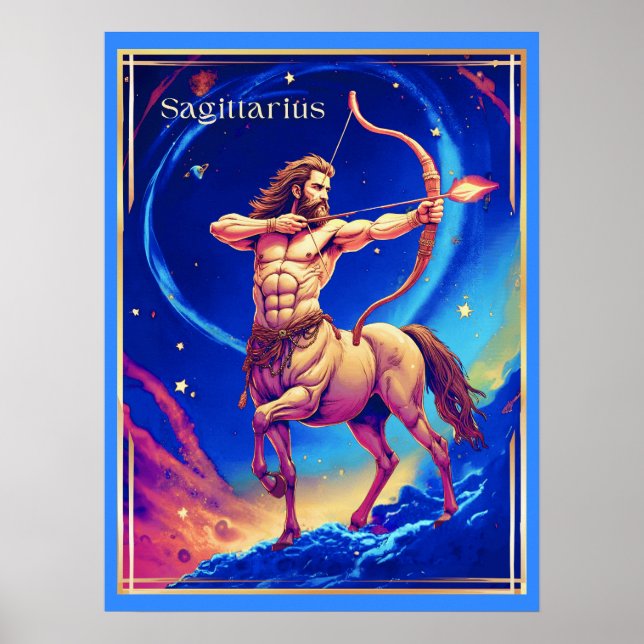 Zodiac Sign Sagittarius as the Celestial Archer Poster (Framsidan)