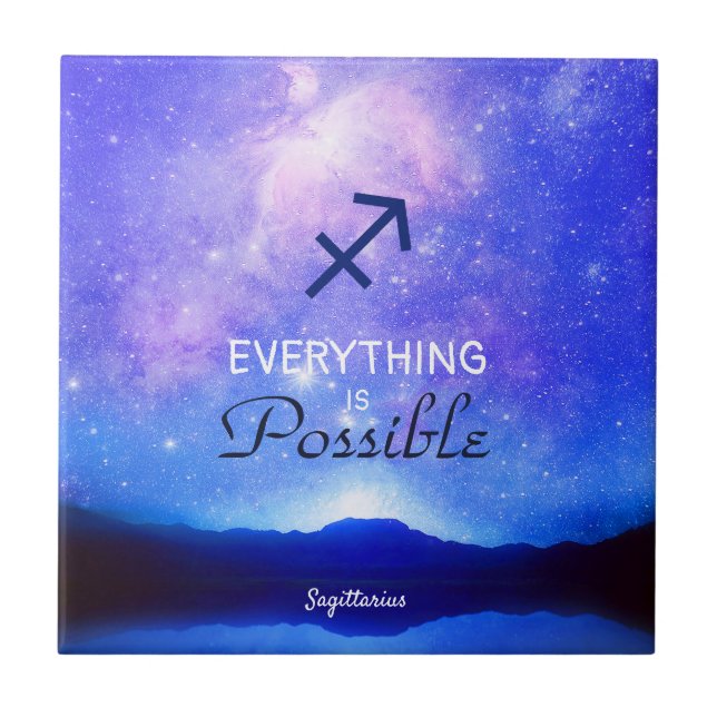 Zodiac Sign Sagittarius Dreamy Himlar Quote Kakelplatta (Framsidan)