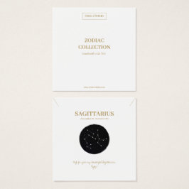 Zodiac Sign Sagittarius Jewelry Visning Card Fyrkantigt Visitkort