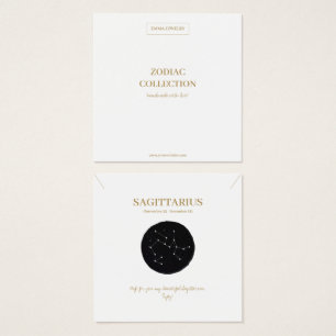 Zodiac Sign Sagittarius Jewelry Visning Card Fyrkantigt Visitkort