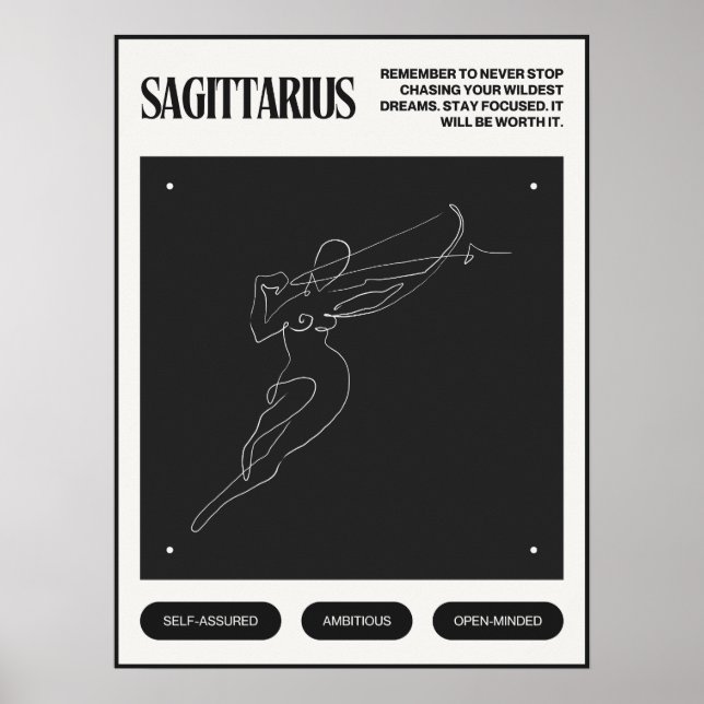 Zodiac Sign Sagittarius Poster (Framsidan)