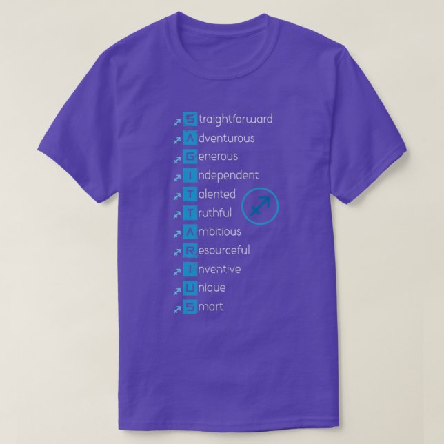 Zodiac Sign Sagittarius T Shirt (Design framsida)