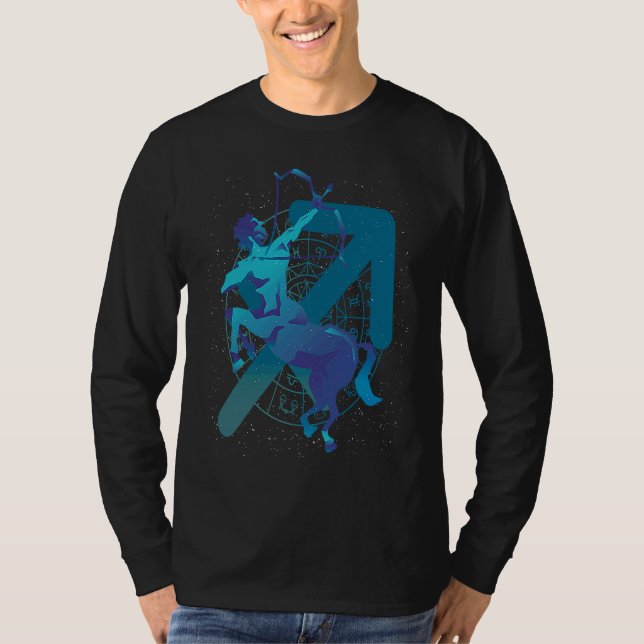 Zodiac Sign Sagittarius T Shirt (Framsida)