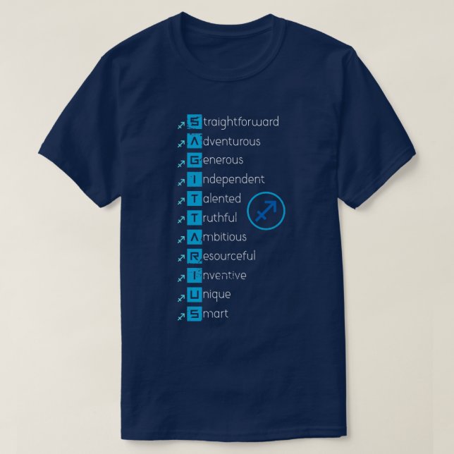 Zodiac Sign Sagittarius T Shirt (Design framsida)
