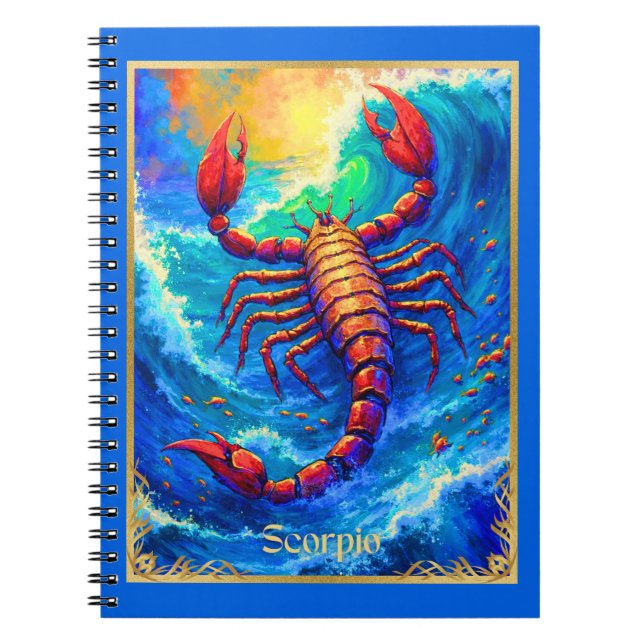 Zodiac Sign Scorpio Emerging from Deep Waters Anteckningsbok (Framsidan)
