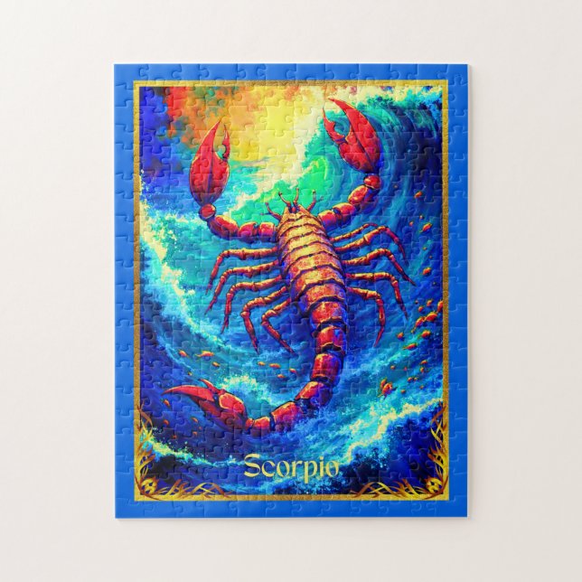 Zodiac Sign Scorpio Emerging from Deep Waters Pussel (Vertikal)