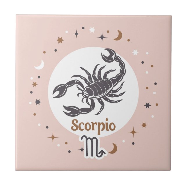 Zodiac Sign Scorpio Kakelplatta (Framsidan)