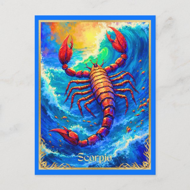 Zodiac Sign Scorpio kommer från Deep Vatten Vykort (Framsida)