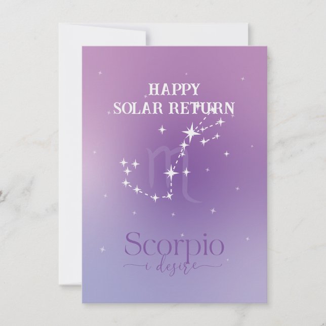 Zodiac Sign Scorpio Lavender-plattkort (Framsida)