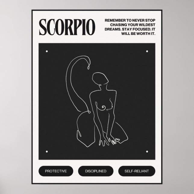 Zodiac Sign Scorpio Poster (Framsidan)