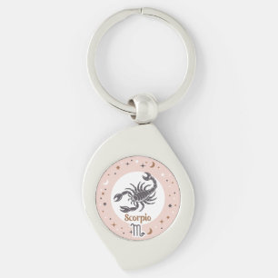 Zodiac Sign Scorpio Swirl Silverfärgad Nyckelring