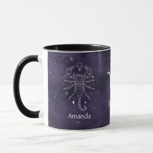 Zodiac Sign Scorpio Watercolor Anpassade Mugg