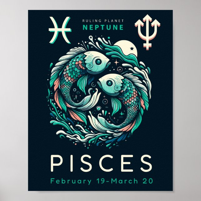 Zodiac Sign Series - Pisces Poster (Framsidan)