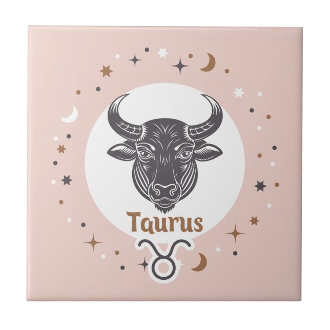 Zodiac Sign Taurus Kakelplatta (Framsidan)