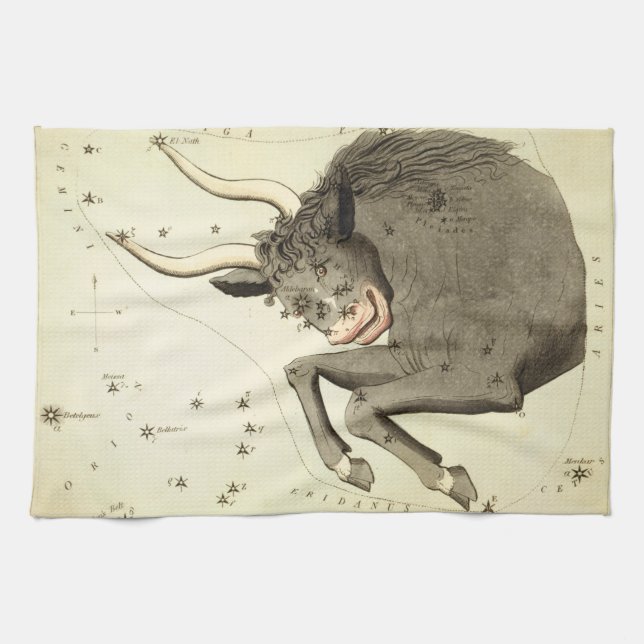 "Zodiac Sign: Taurus" kökshandduk (Horisontell)