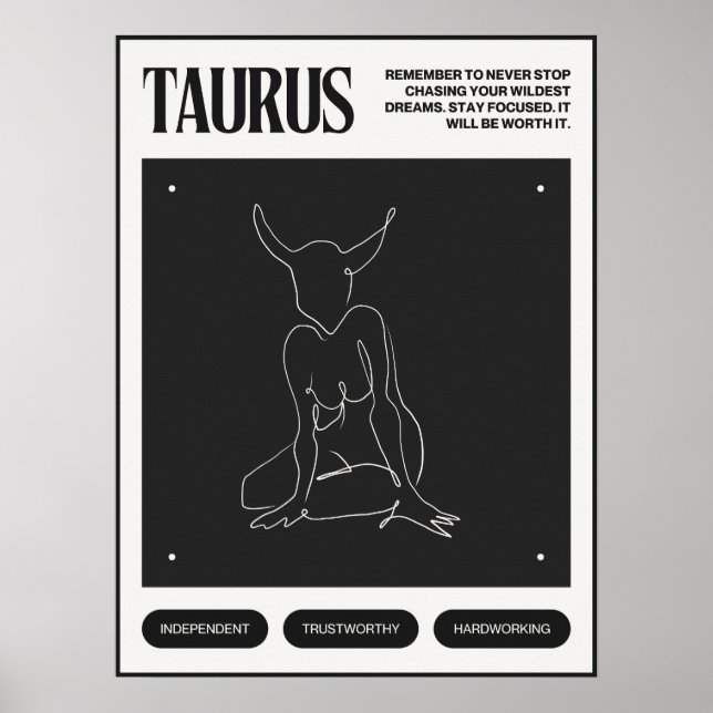 Zodiac Sign Taurus Poster (Framsidan)