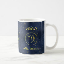 Zodiac Sign Våg och Celestial Cat Mugg