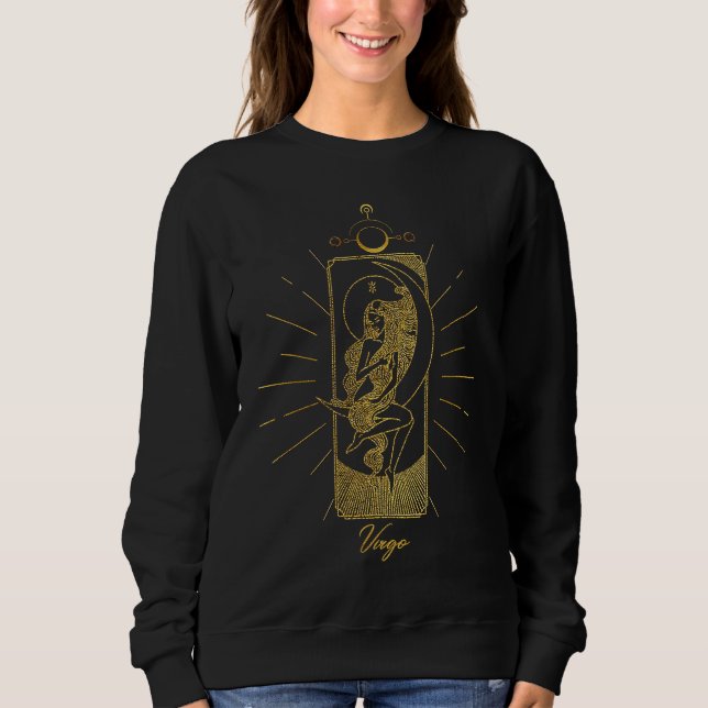 Zodiac Sign Virgo in Gold T Shirt (Framsida)