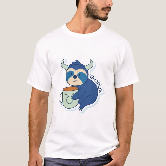 ZODIAC-SIGNALER MED SLOT OCH KAFFETAURUS T SHIRT (Framsida)