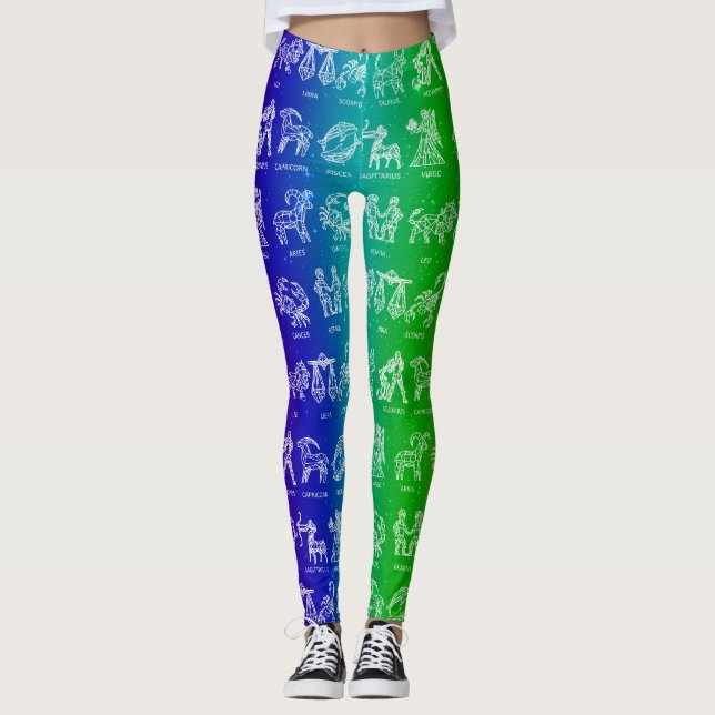 Zodiac-signallager (Bright Rainbow) Leggings (Framsida)