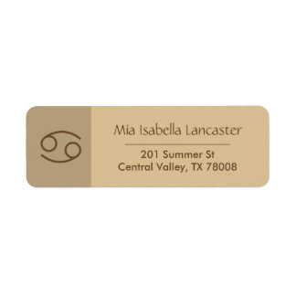 Zodiac Signera Cancer Modern Returetiketter Returadress Etikett