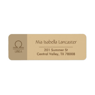 Zodiac - Signera Libra-Returetiketter Returadress Etikett