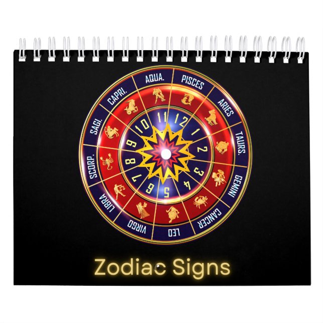Zodiac signerar den asstrologiska samlingskalender kalender (Omslag)