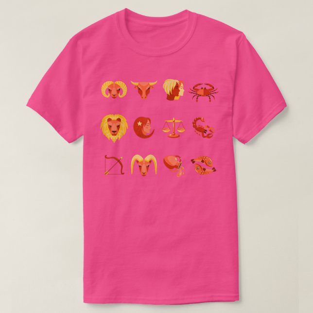 Zodiac Signs Astrological Birthday Horoscope2605 T Shirt (Design framsida)