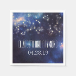 Zodiac Signs | Constellation Starry Night Bröllop Pappersservett
