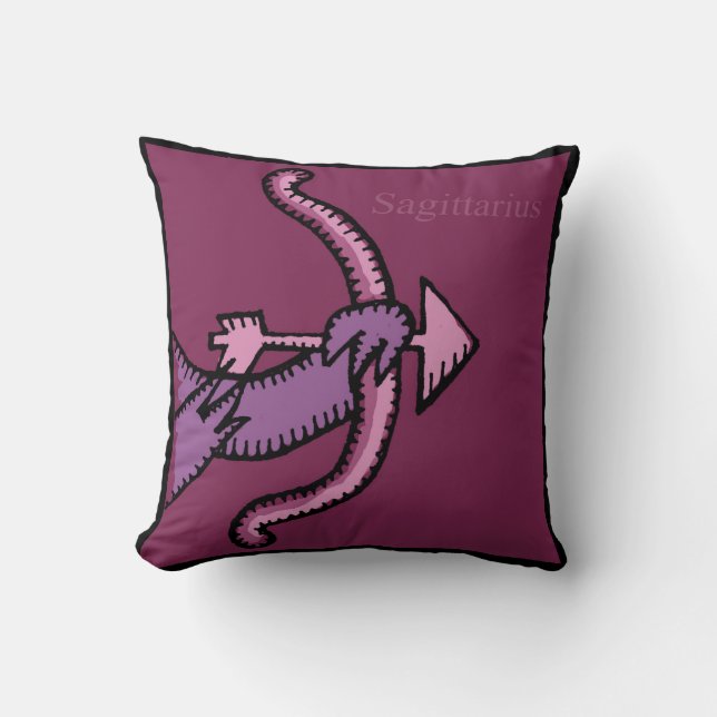 Zodiac Signs Sagittarius Birthday Pillow Kudde (Framsida)