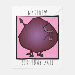 Zodiac Signs Taurus personlig Birthday Blanket Fleecefilt