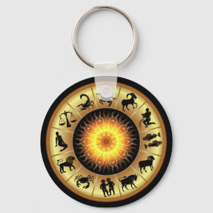 Zodiac Signs ~ Tosted Sol Center ~ Nyckelring