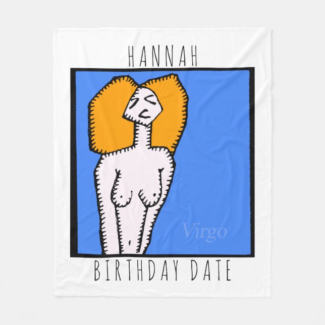 Zodiac Signs Våg personlig Birthday Blanket Fleecefilt (Framsidan)