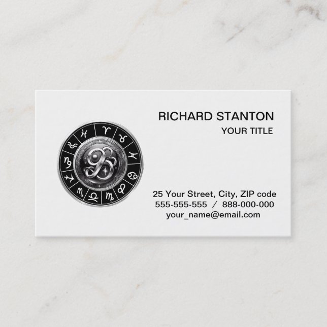 Zodiac signs visitkort (Framsida)
