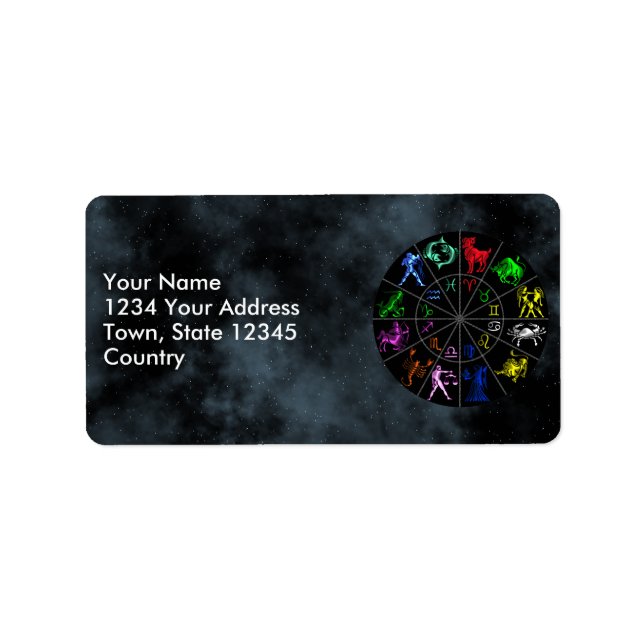 Zodiac skyltar tillsammans adressetikett (Framsidan)