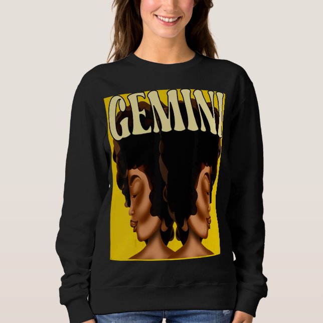 Zodiac Sol Sign Gemini Astrology Horoscope T Shirt (Framsida)