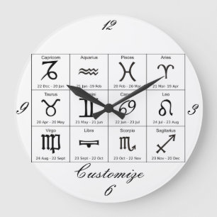 Zodiac Sol - signatärdiagram - kalender thunder_C Stor Klocka