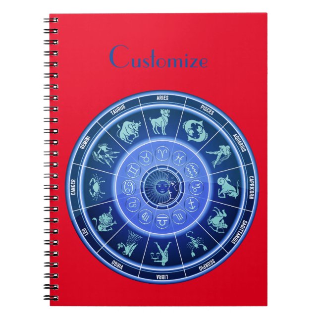Zodiac Sol signerar Astrology Calendar Thunder_Cov Anteckningsbok (Framsidan)