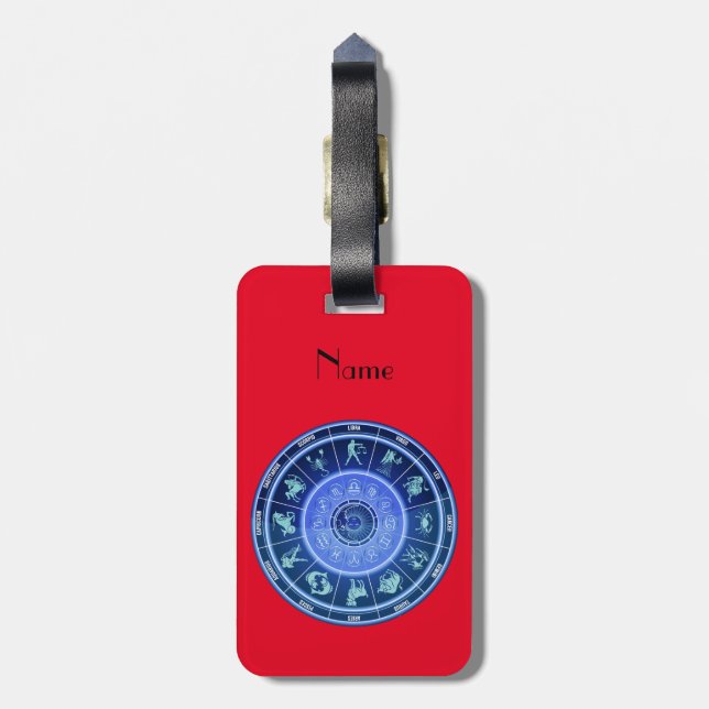 Zodiac Sol signerar Astrology Calendar Thunder_Cov Bagagebricka (Baksidan Lodrät)