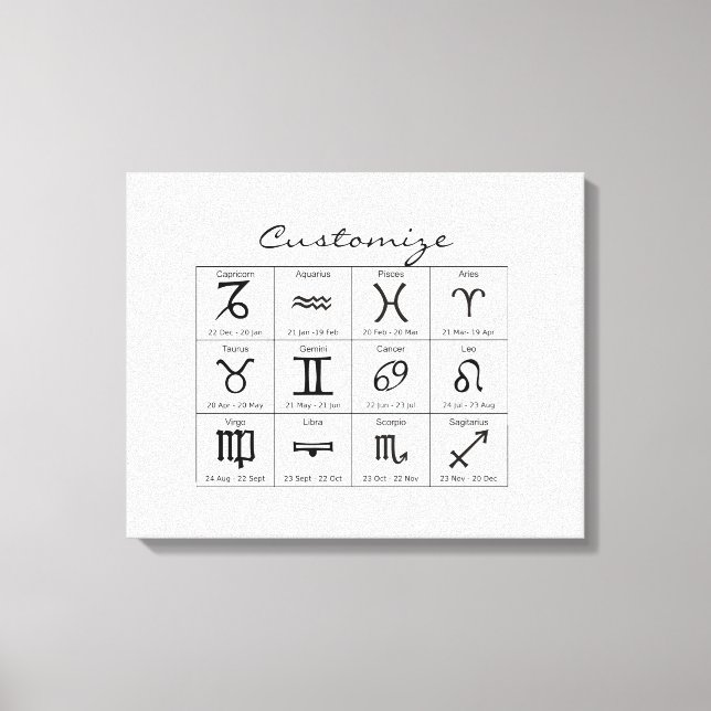 Zodiac Sol signerar Astrology Calendar Thunder_Cov Canvastryck (Framsida)